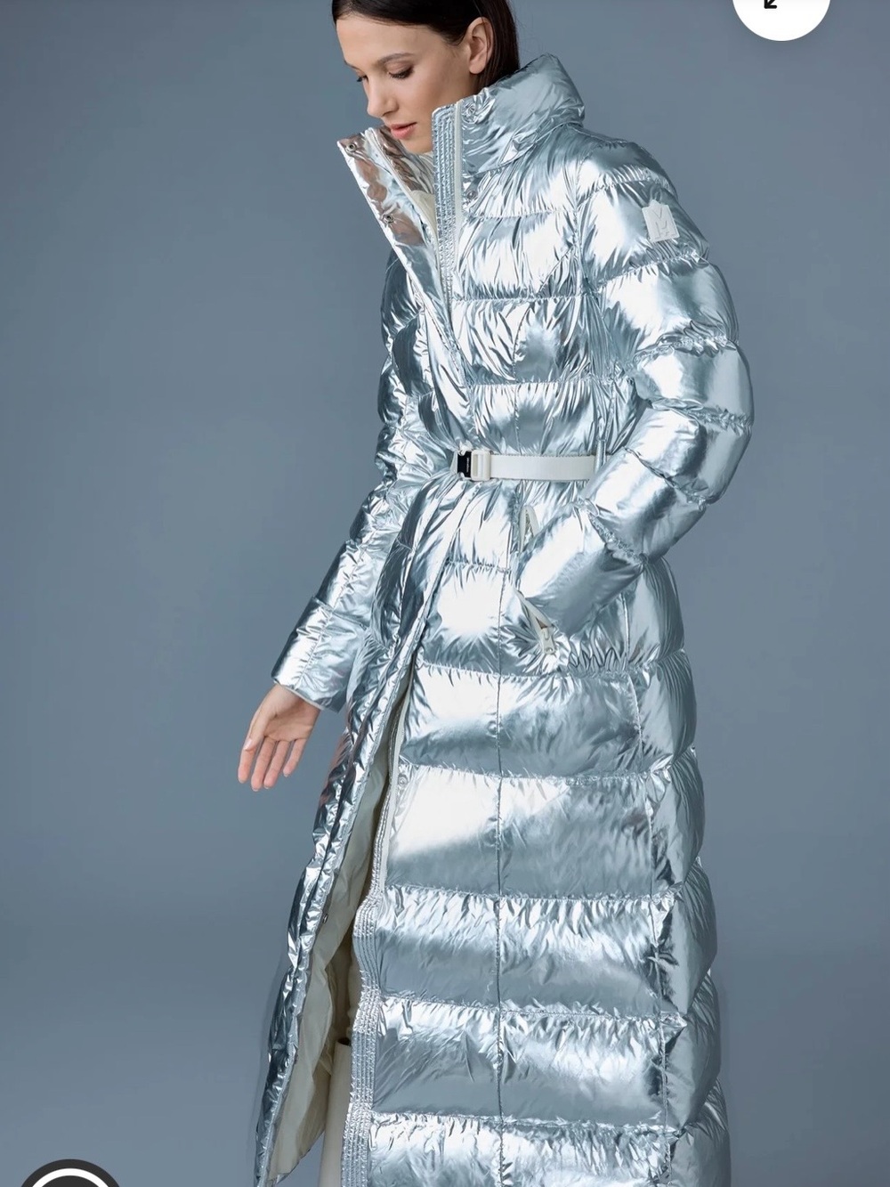 MACKAGE CALINA-M METALLIC LAMINATE DOWN MAXI COAT